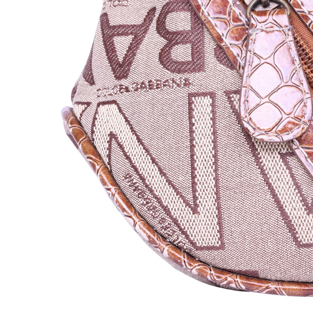Logo Schoudertas Monogram Canvas Roze met Studs