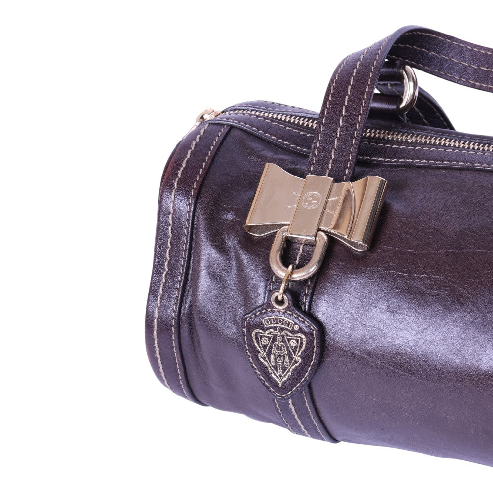 Duchessa Boston Bag - Aubergine Leer