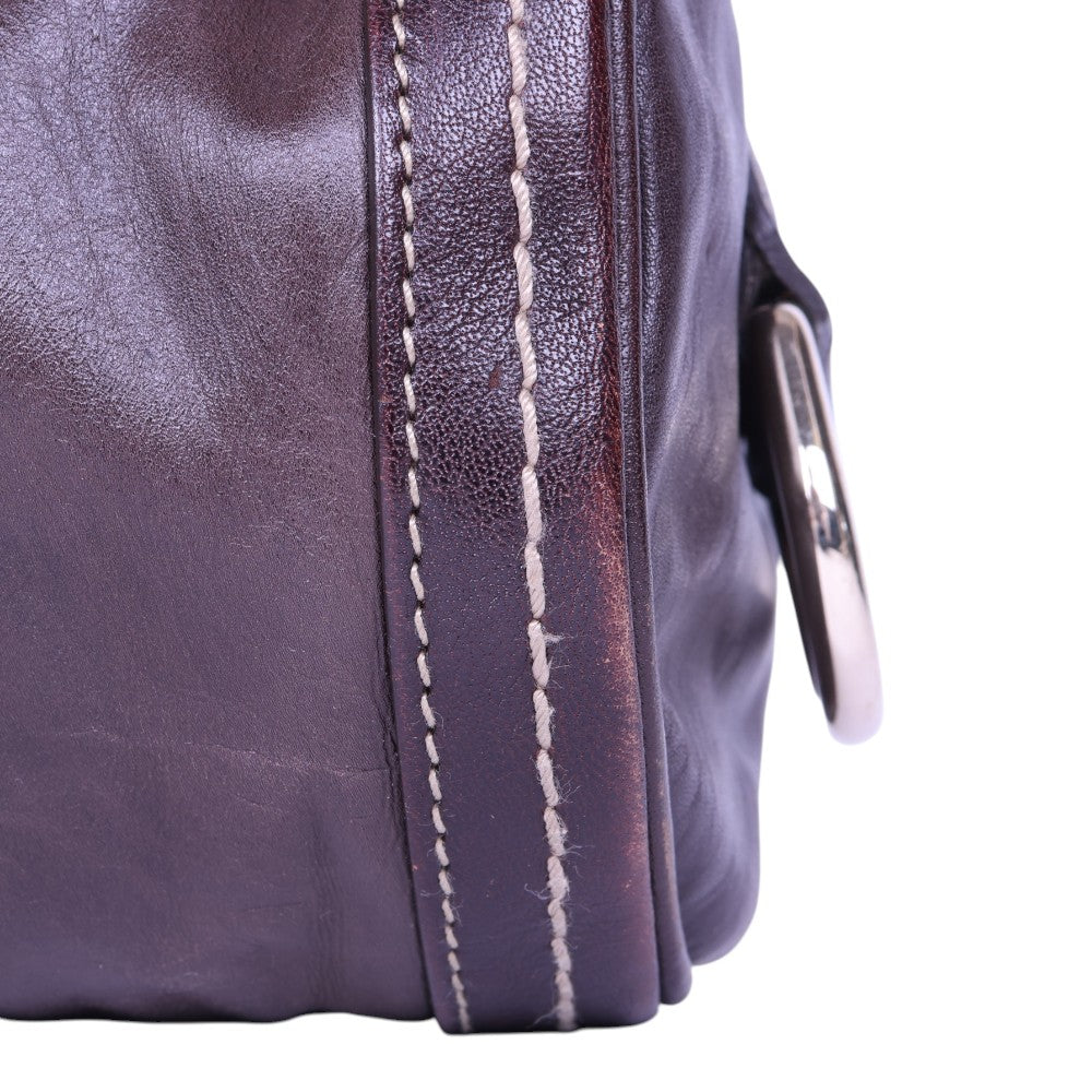 Duchessa Boston Bag - Aubergine Leer