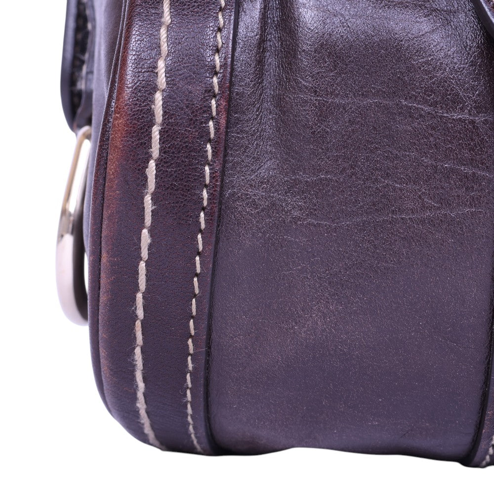 Duchessa Boston Bag - Aubergine Leer