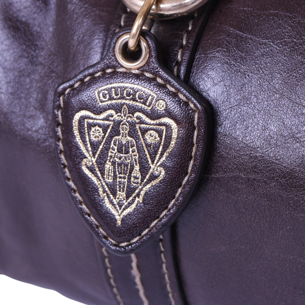 Duchessa Boston Bag - Aubergine Leer