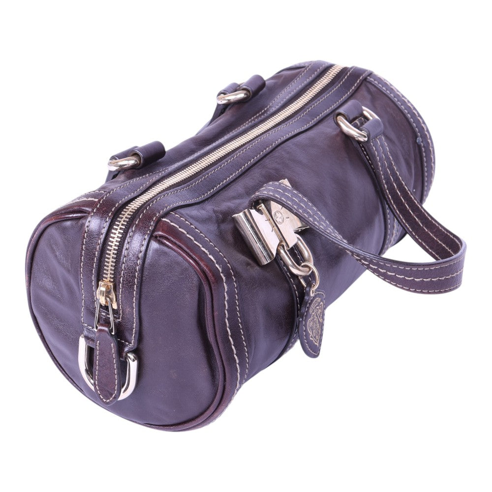 Duchessa Boston Bag - Aubergine Leer