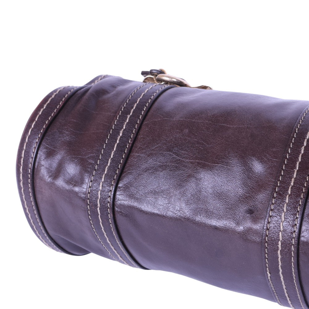 Duchessa Boston Bag - Aubergine Leer
