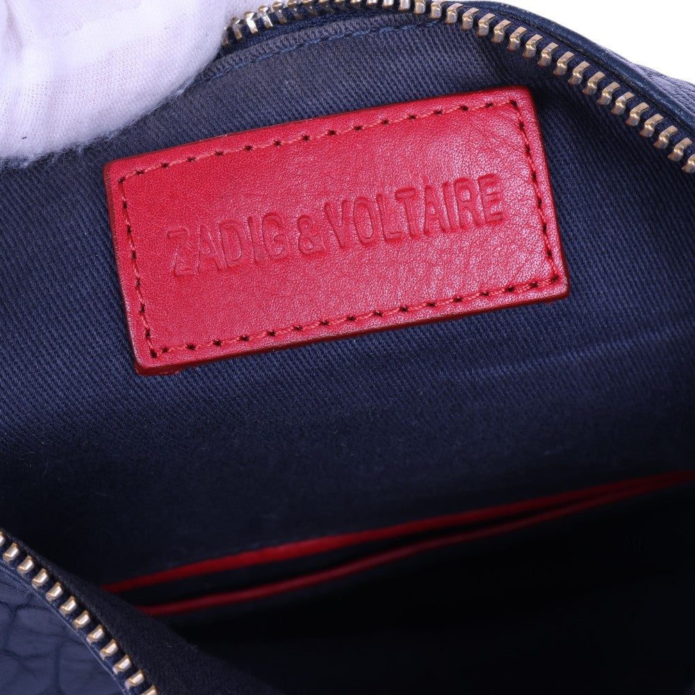 Rock Bubble Leather Crossbody - Navy