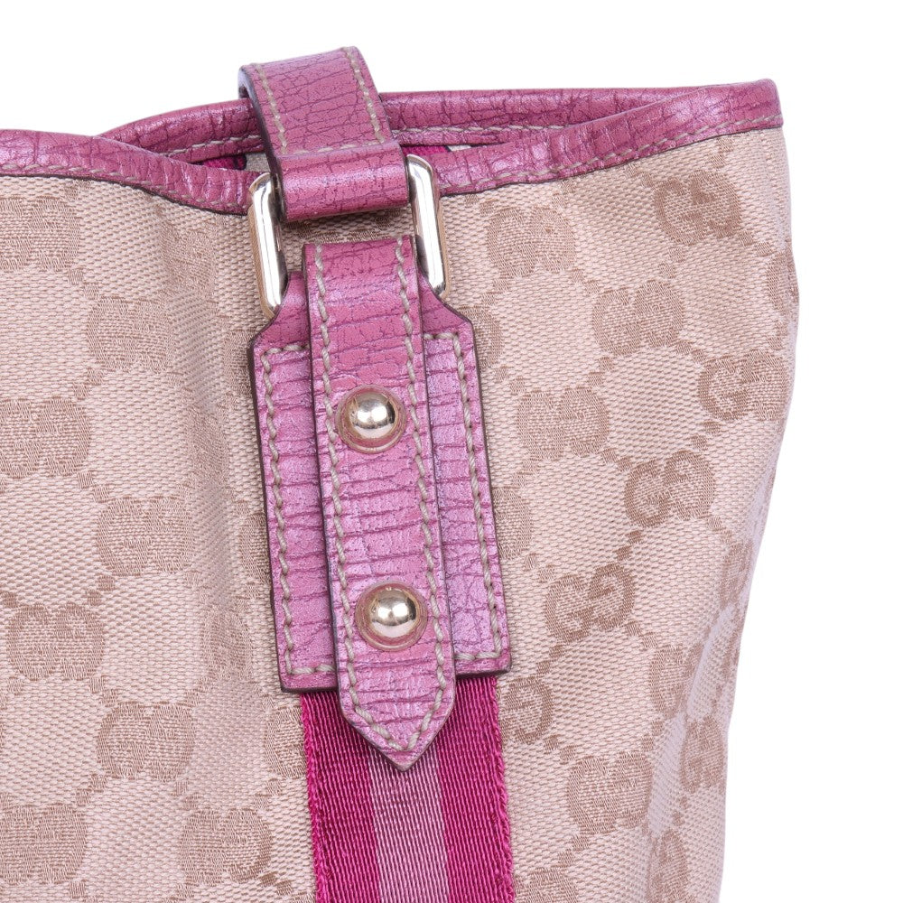 Jolicoeur Tote GG Canvas Roze met Vlinderbedel
