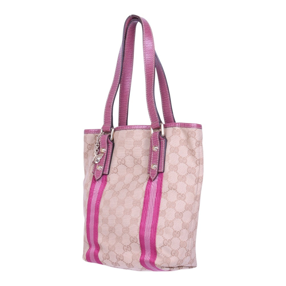 Jolicoeur Tote GG Canvas Roze met Vlinderbedel