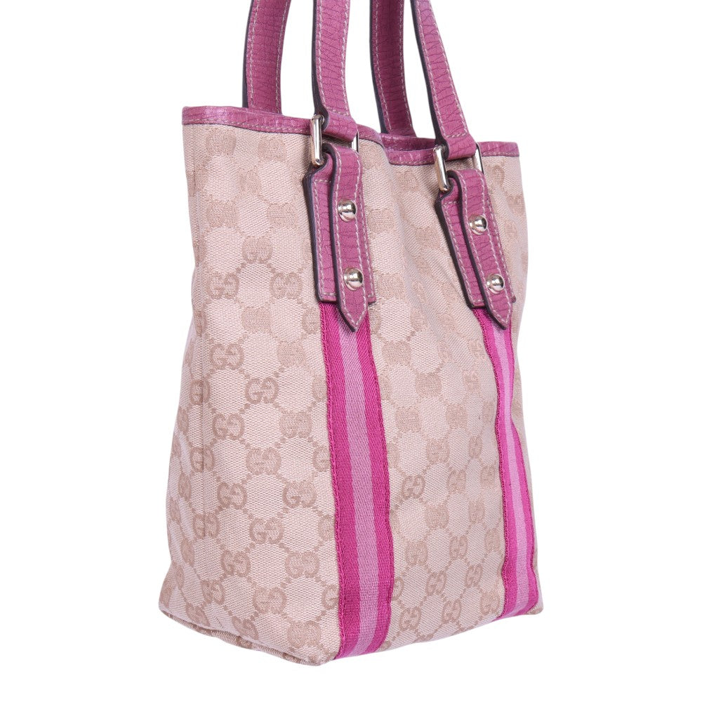 Jolicoeur Tote GG Canvas Roze met Vlinderbedel