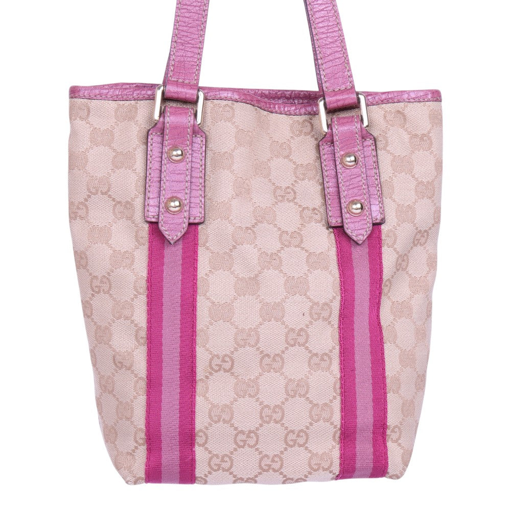 Jolicoeur Tote GG Canvas Roze met Vlinderbedel