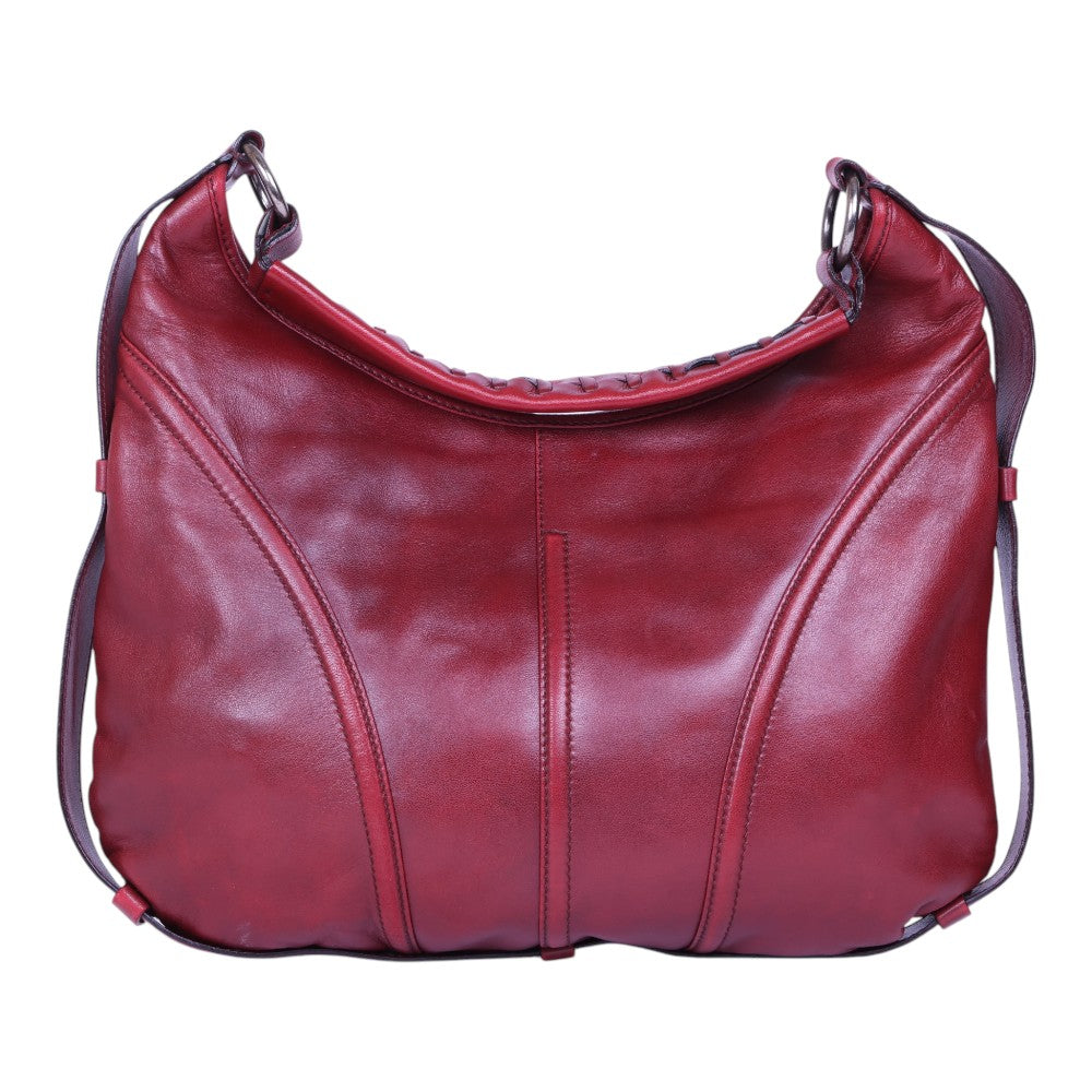 Leren Hobo Schoudertas - Bordeaux