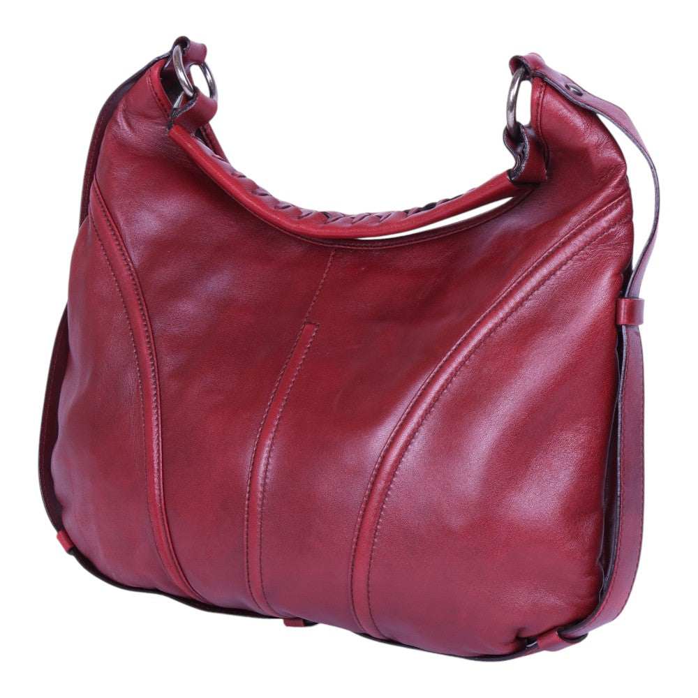 Leren Hobo Schoudertas - Bordeaux