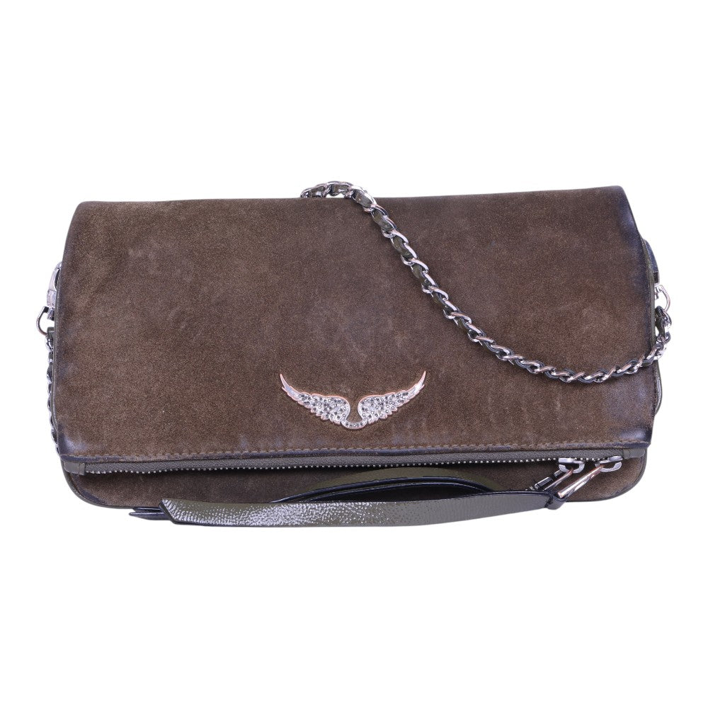 Rock Suede Clutch - Kaki
