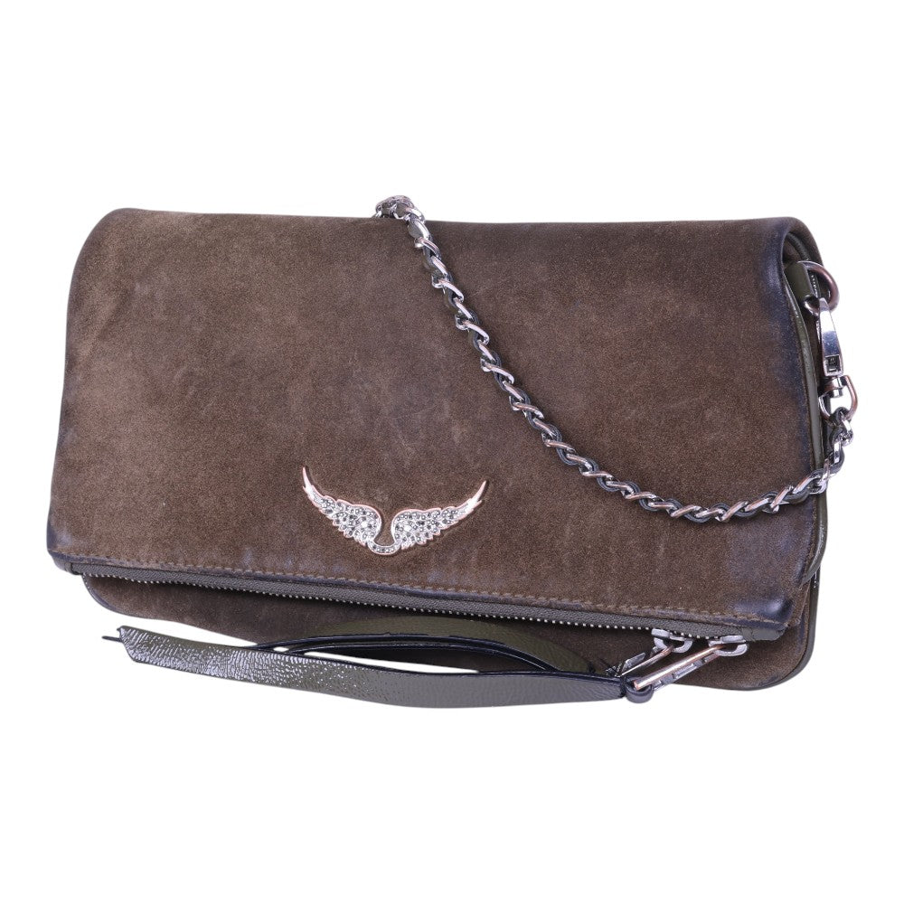 Rock Suede Clutch - Kaki