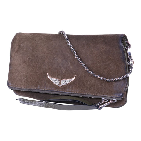 Rock Suede Clutch - Kaki