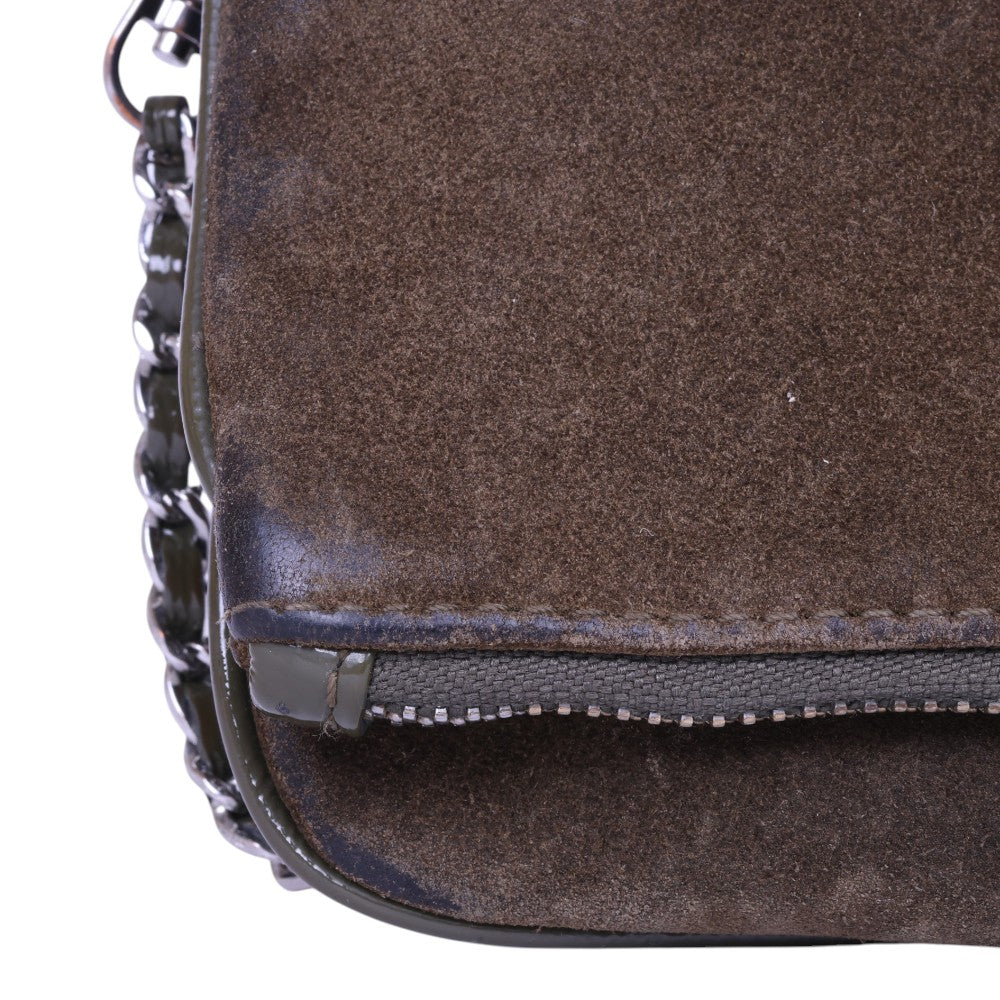 Rock Suede Clutch - Kaki