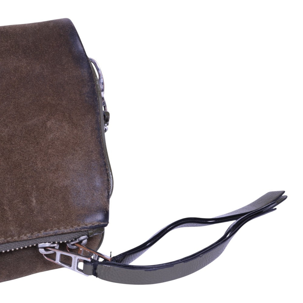 Rock Suede Clutch - Kaki