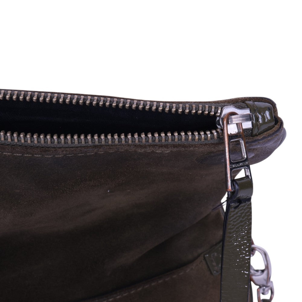 Rock Suede Clutch - Kaki