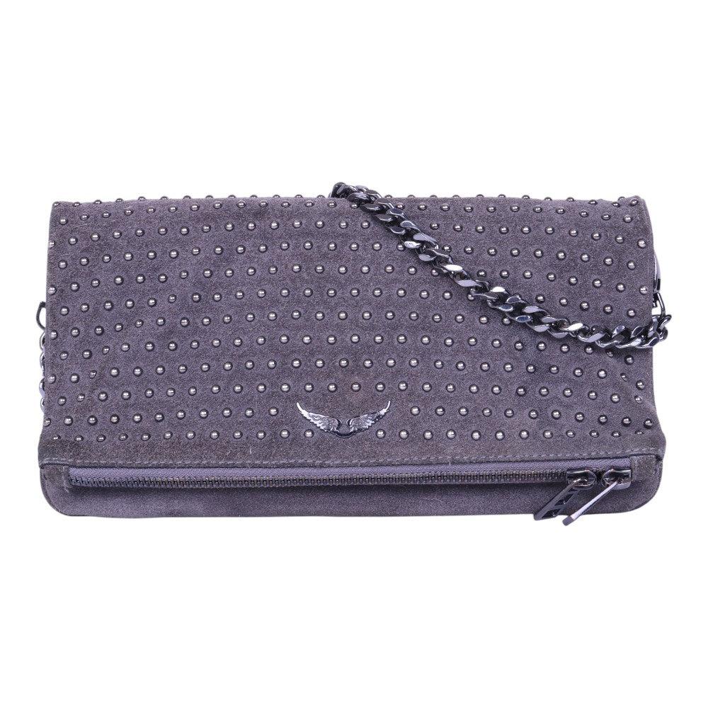 Rock Suede Clutch - Grijs