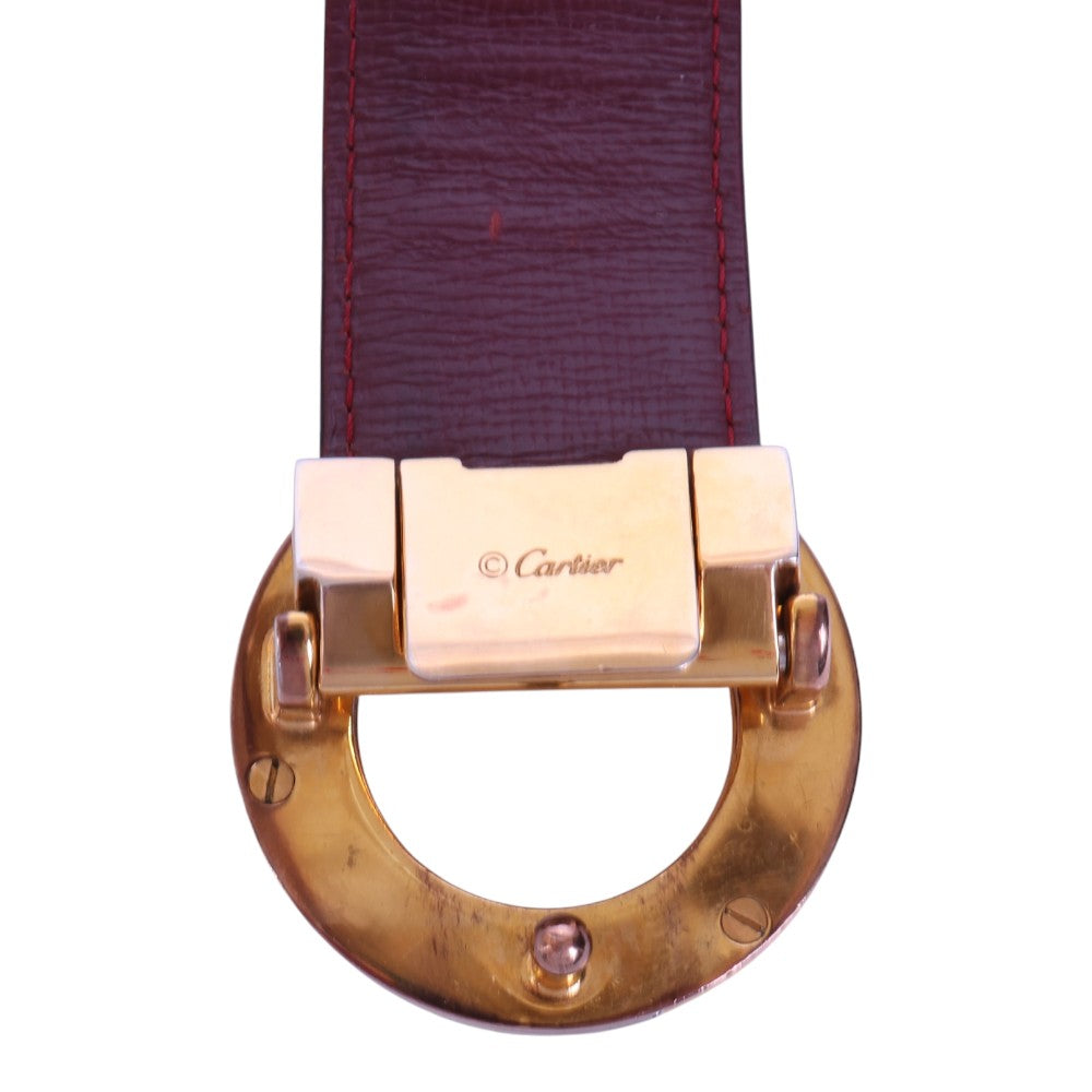 Trinity Reversible Leren Riem Zwart/Bordeaux - Drie-Ringen Gesp