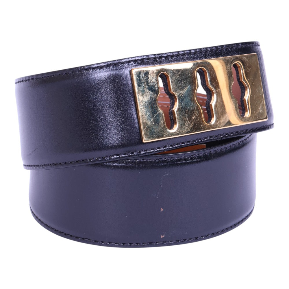 Collier de Chien Riem - Zwart Leer - Maat 80
