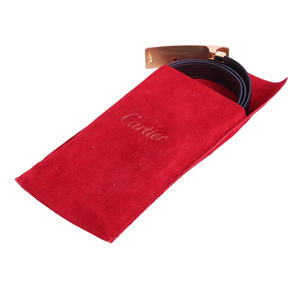Panthère Reversible Leren Riem Zwart/Bruin - Goudkleurige Gesp