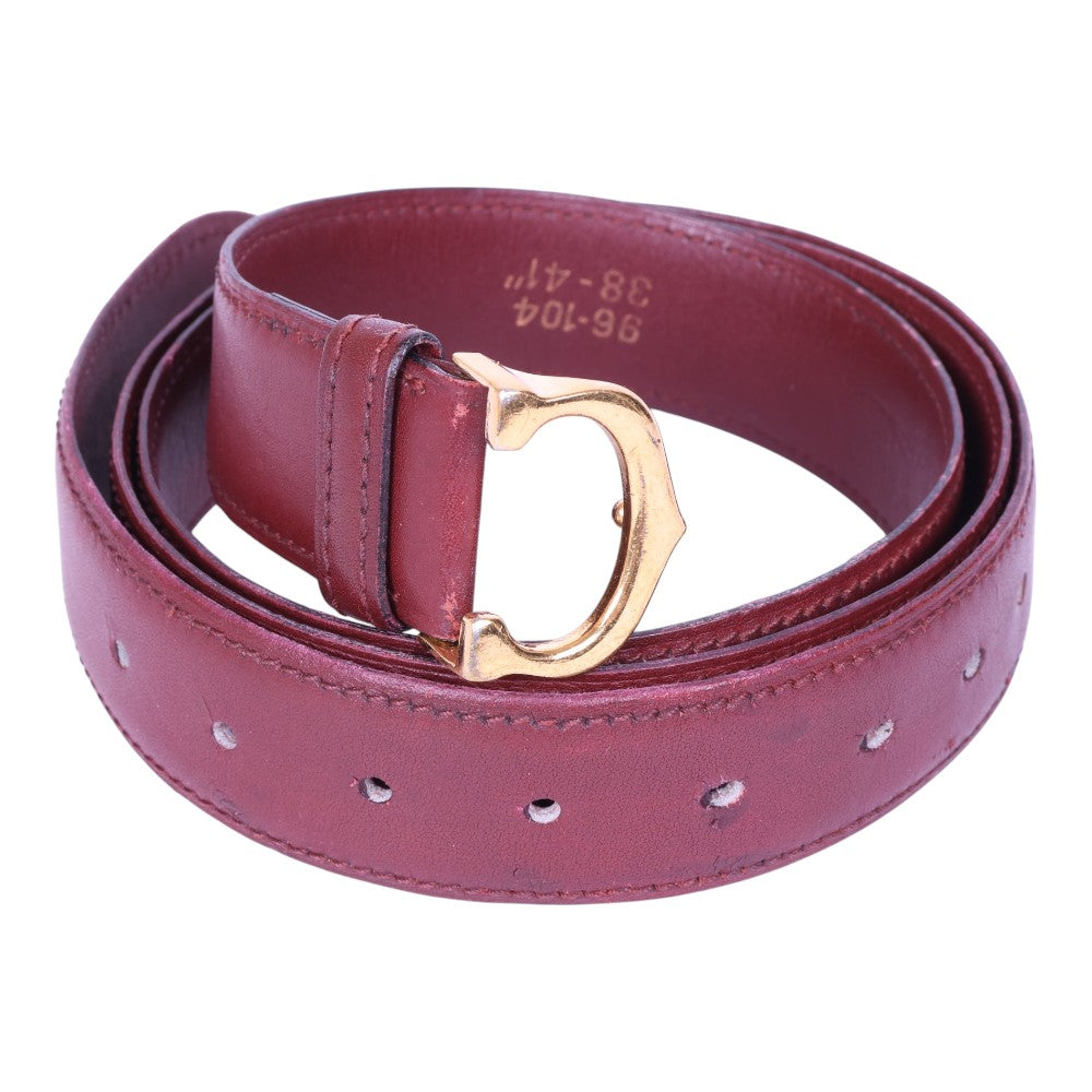 Must Riem Bordeaux Leer - Goudkleurige C-Gesp