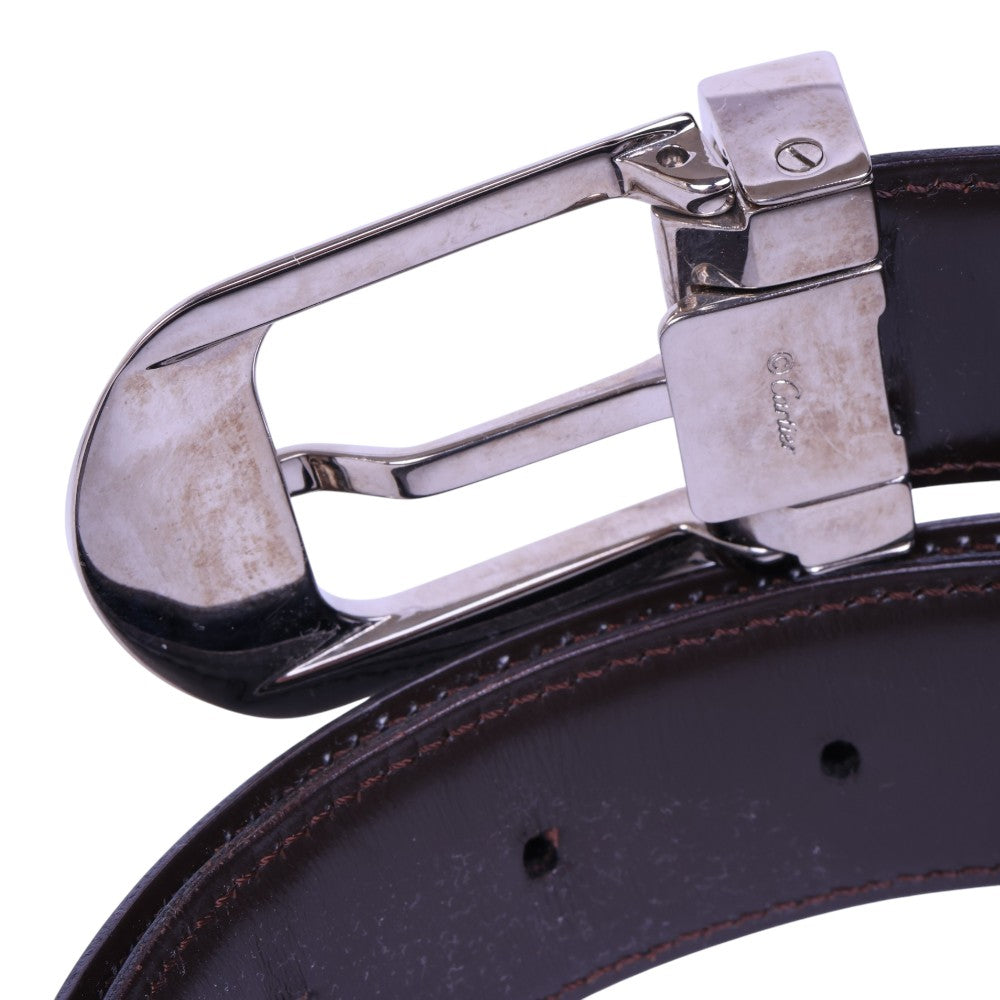 Reversible Leren Riem Zwart/Bruin - Zilverkleurige Gesp