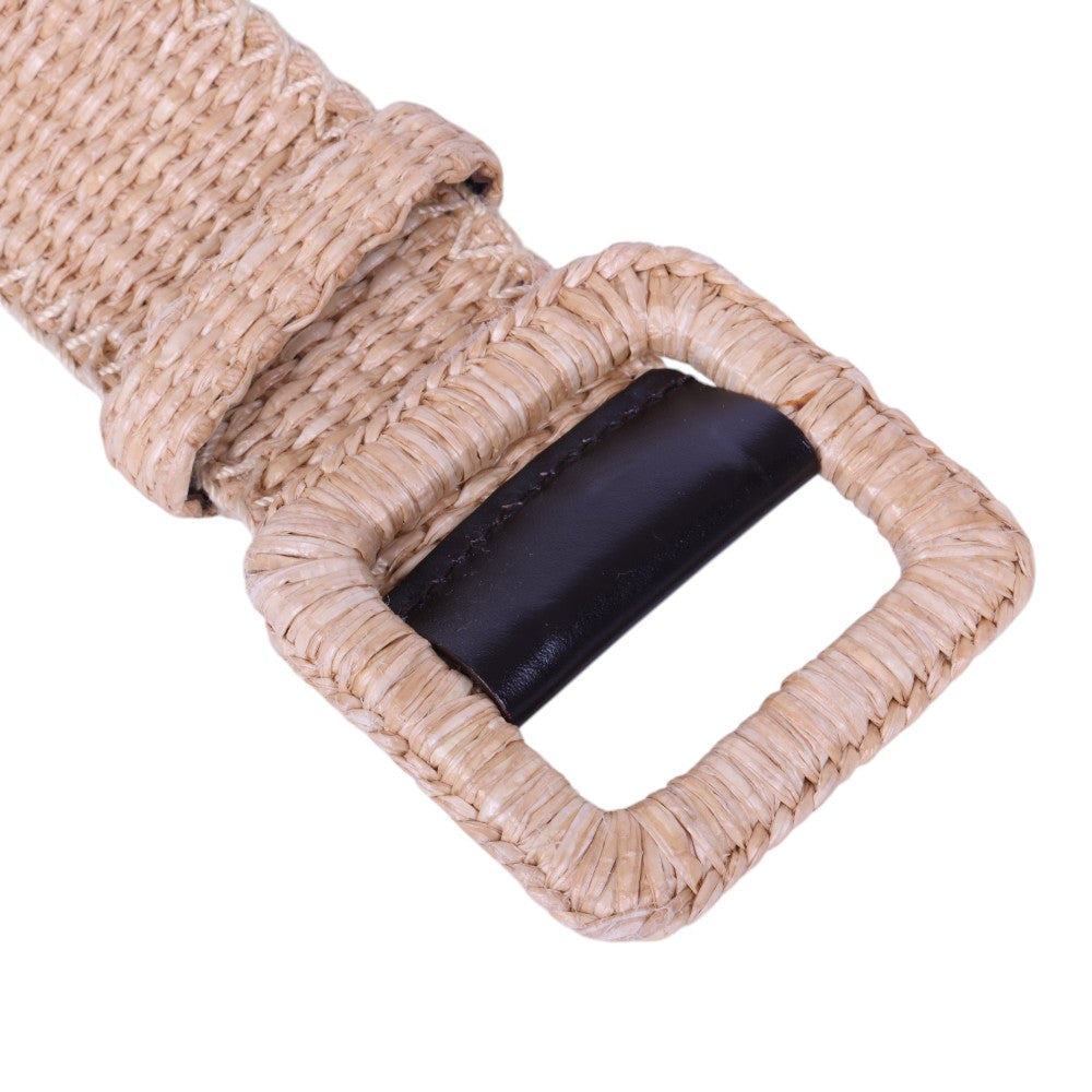 Raffia Riem Naturel met Vierkante Gesp