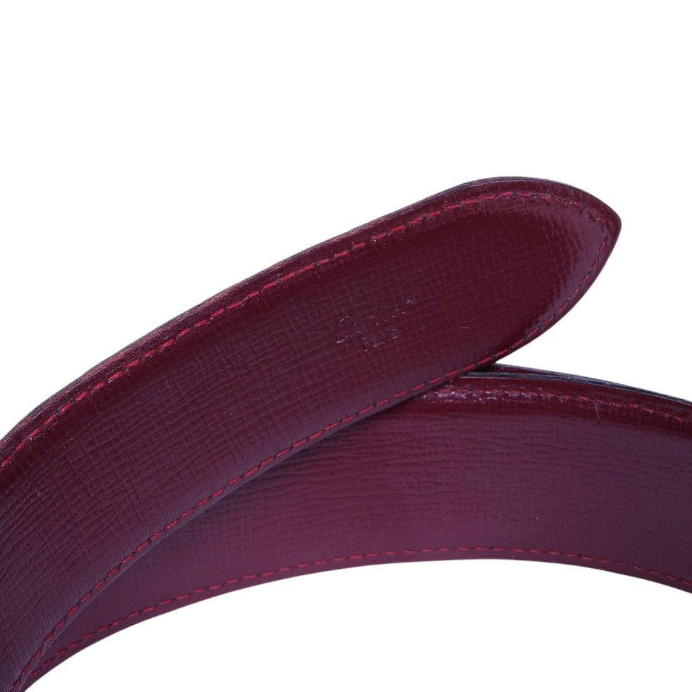 Reversible Leren Riem Zwart/Bordeaux - Goudkleurige C-Gesp