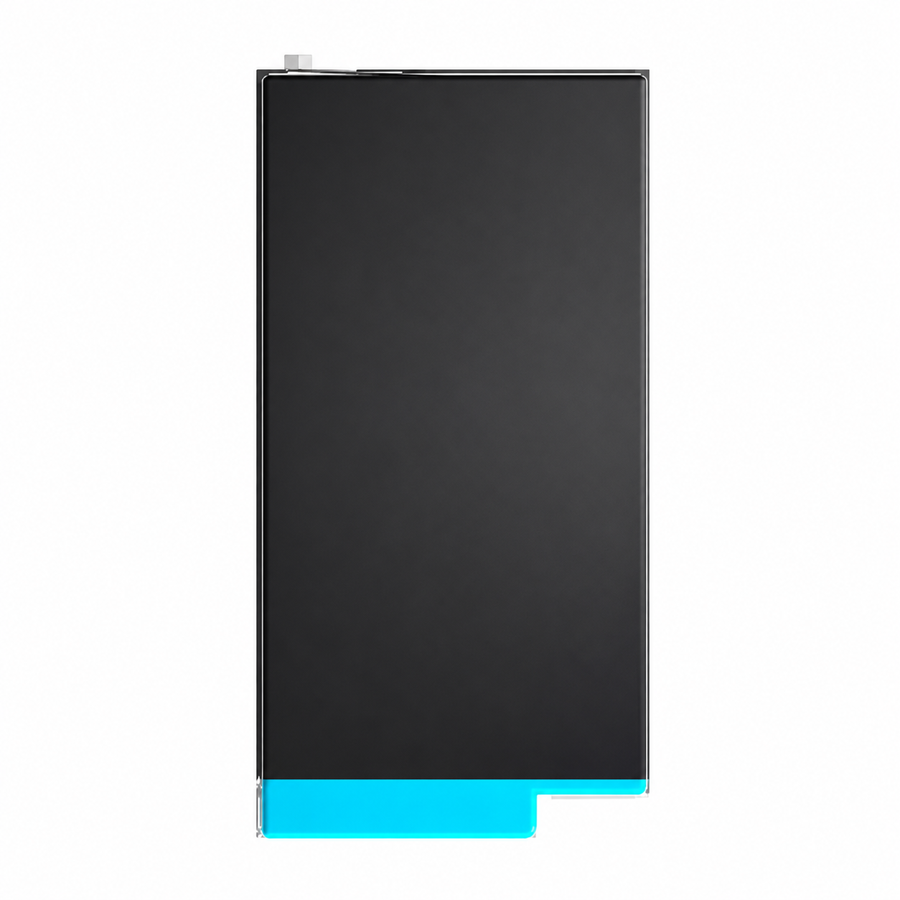 Accu voor GoPro Max, zwarte platte accu met blauw lipje, voorkant