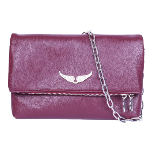 Rocky Grained Leather Schoudertas - Bordeaux