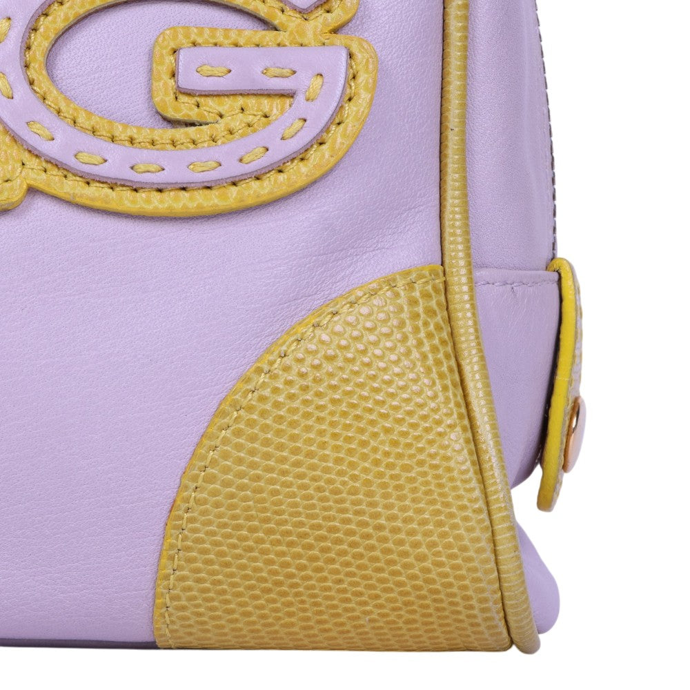 Chain Handle Logo Bag Lila & Geel