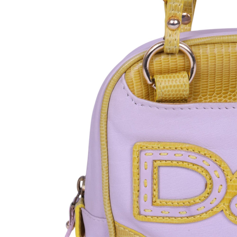 Chain Handle Logo Bag Lila & Geel