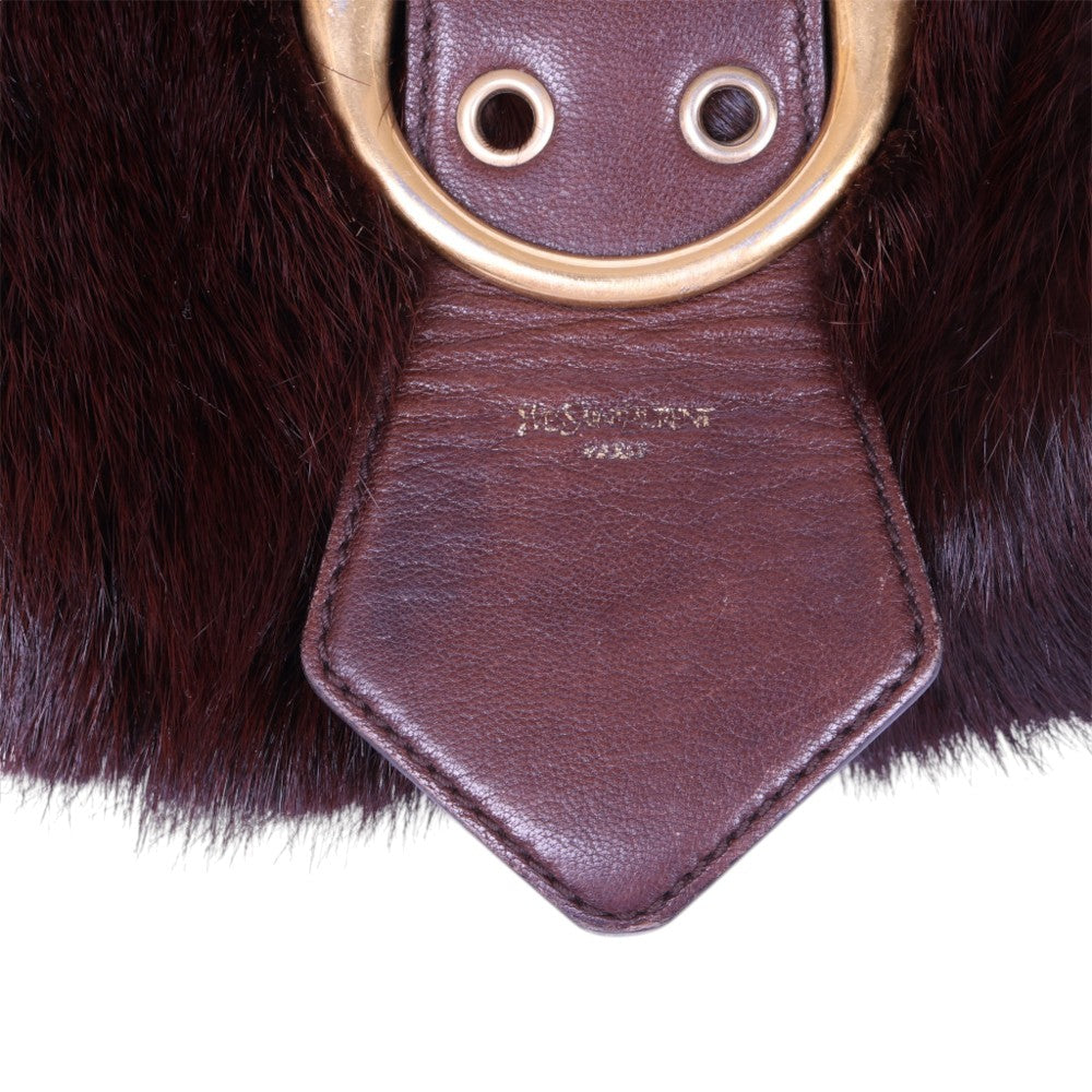 Sac Moscou Schoudertas Bruin Leer met Nertsbont