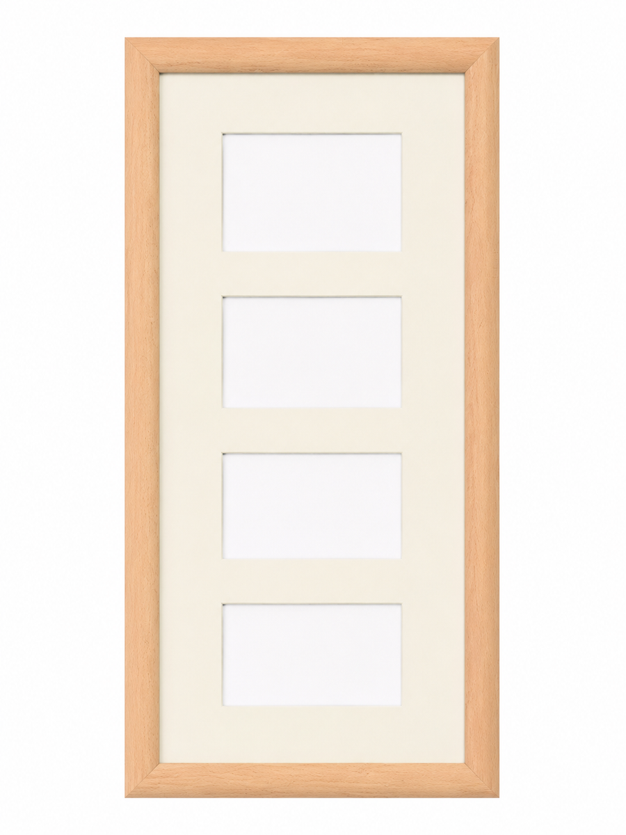 Galerij Fotolijst 25x60 cm - Hout voor 4 Foto's (Nieuw)