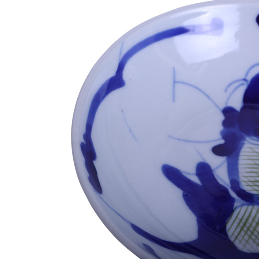 Chinese Koi Karper Schaaltjes - Blauw-Wit Porselein - Set van 13