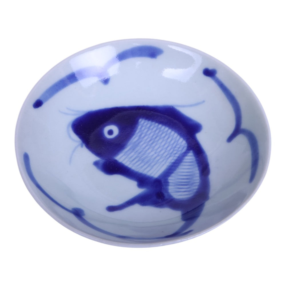 Chinese Koi Karper Schaaltjes - Blauw-Wit Porselein - Set van 13