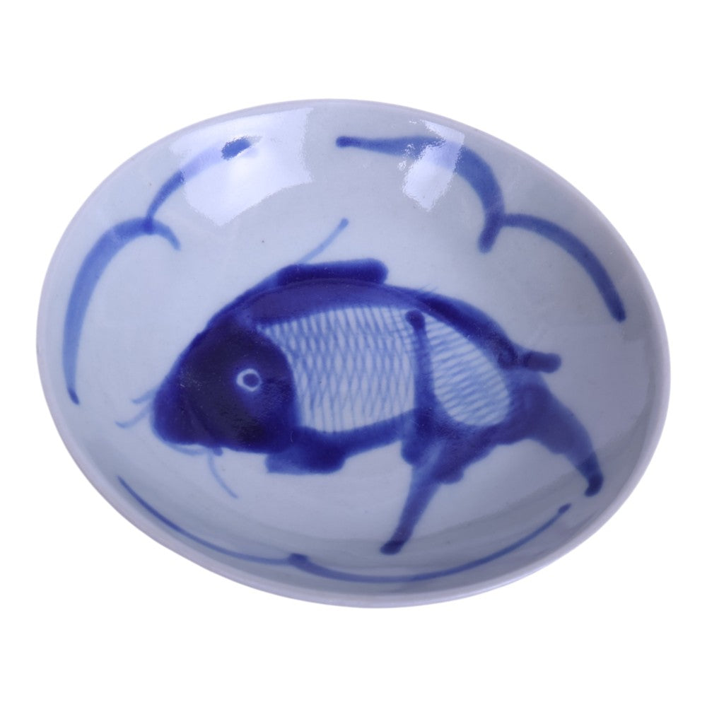 Chinese Koi Karper Schaaltjes - Blauw-Wit Porselein - Set van 13