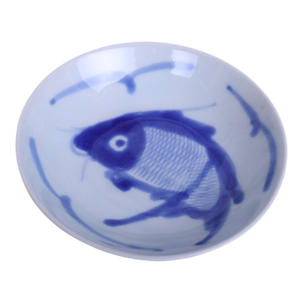 Chinese Koi Karper Schaaltjes - Blauw-Wit Porselein - Set van 13