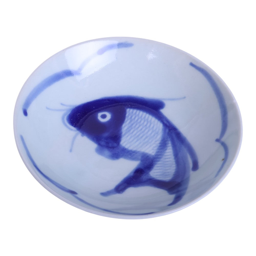 Chinese Koi Karper Schaaltjes - Blauw-Wit Porselein - Set van 13