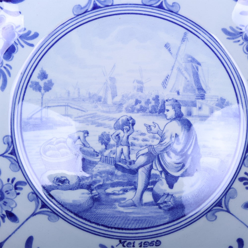 Delfts Blauw Sierbord - De Molenaar naar Jan Luyken - Mei 1959