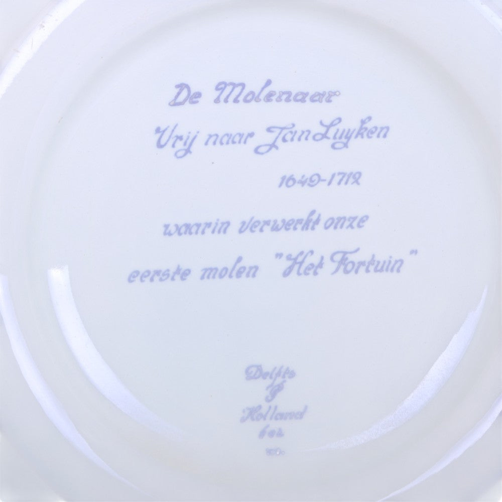 Delfts Blauw Sierbord - De Molenaar naar Jan Luyken - Mei 1959