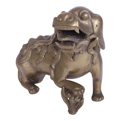 Chinese Wachtleeuw met Welp - Messing Foo Dog