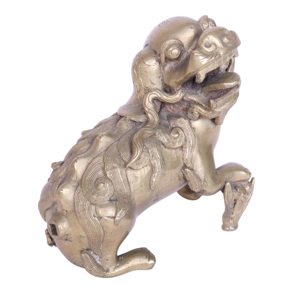 Chinese Wachtleeuw met Welp - Messing Foo Dog