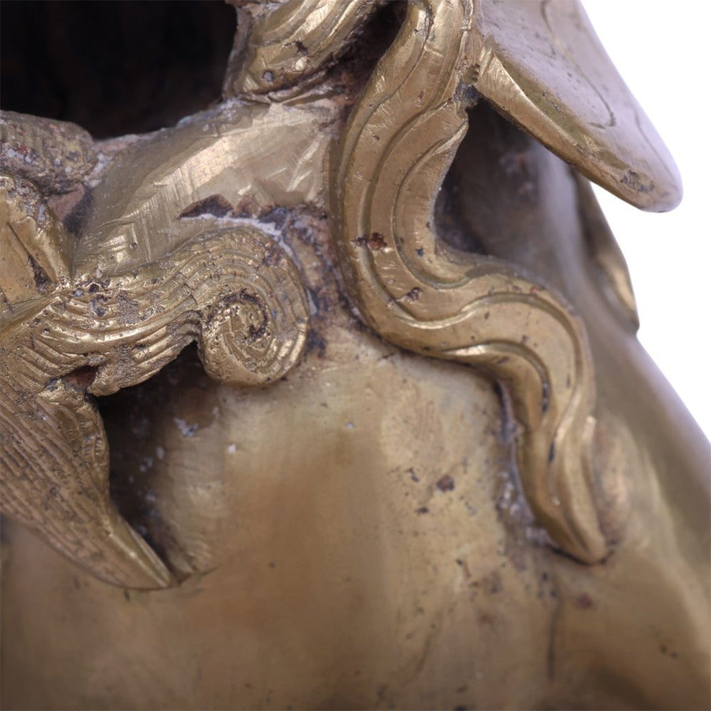 Chinese Wachtleeuw met Welp - Messing Foo Dog