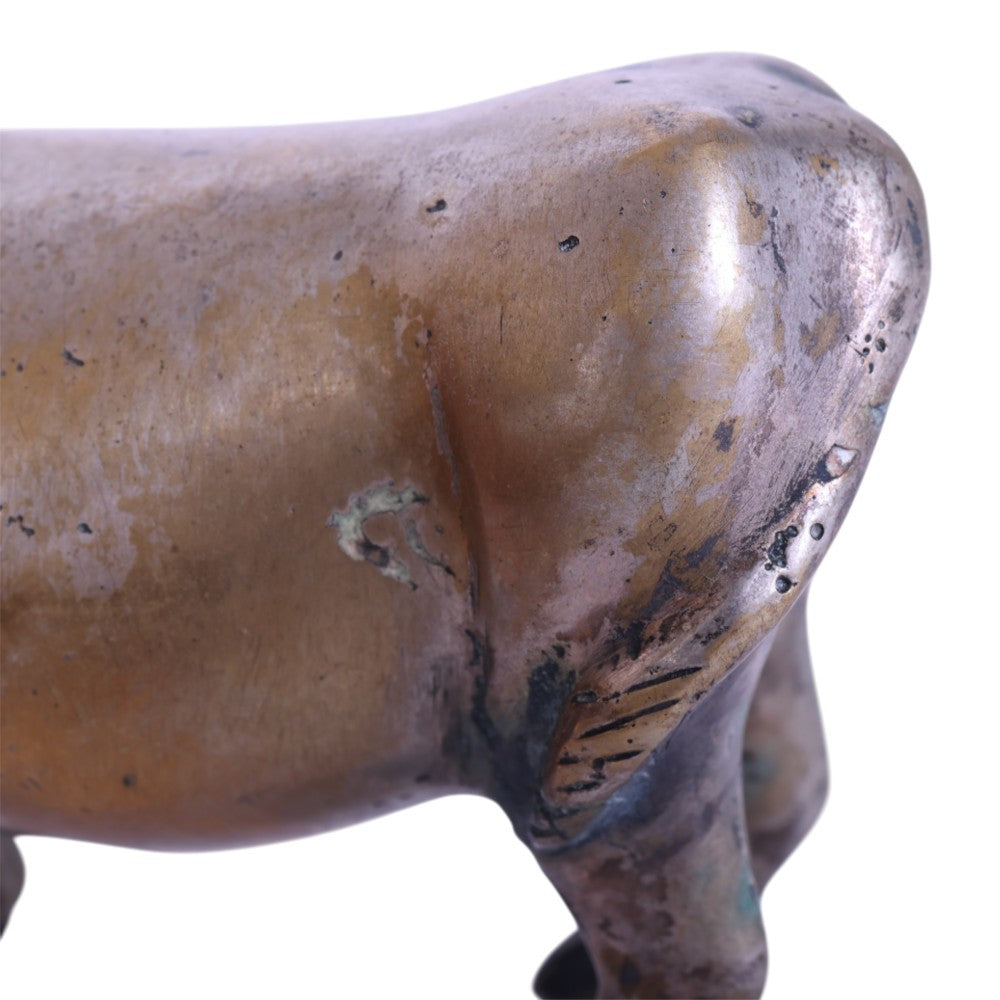 Messing Waterbuffel Beeldje - Grazend