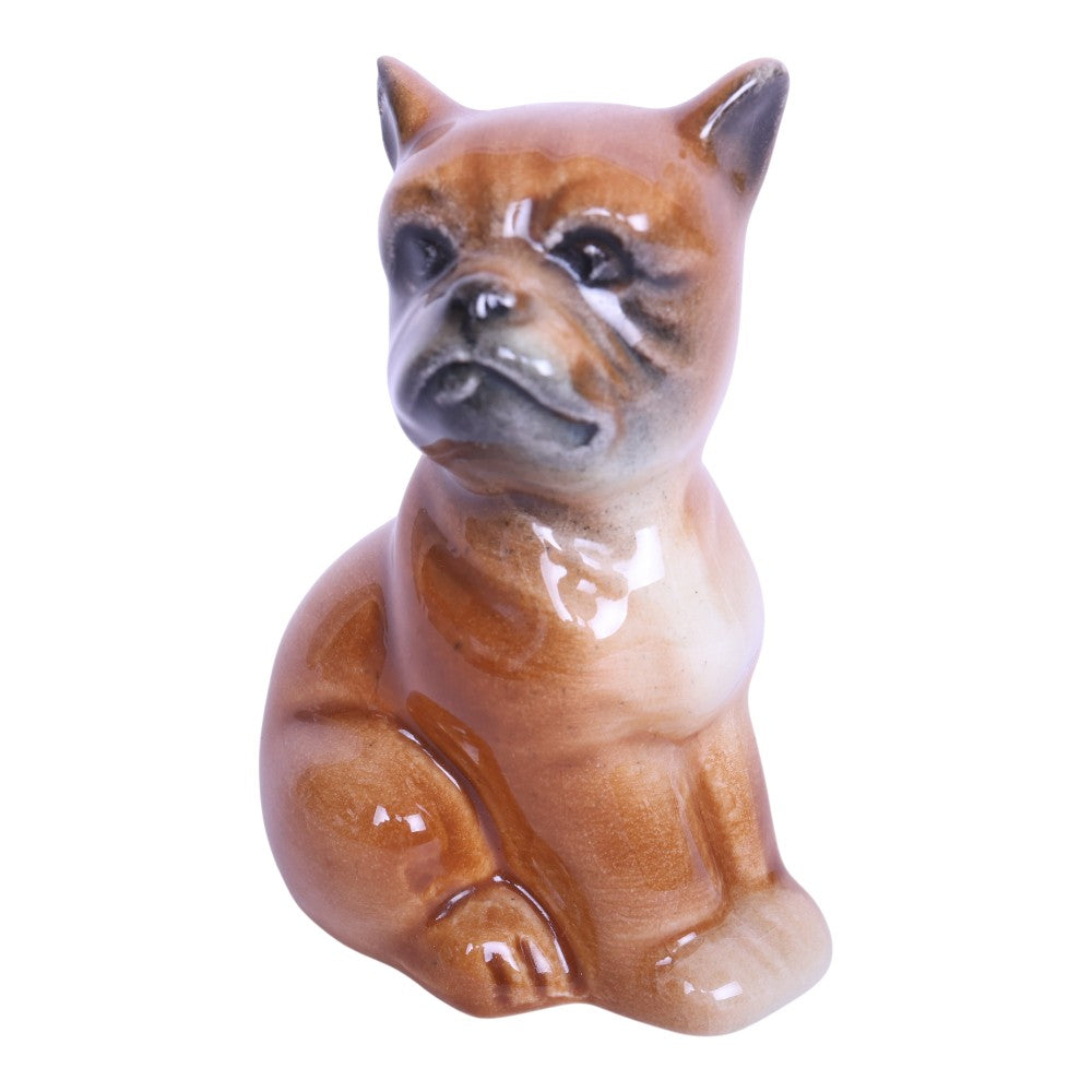 Zittende Boxer Pup Beeldje - Porselein West-Germany
