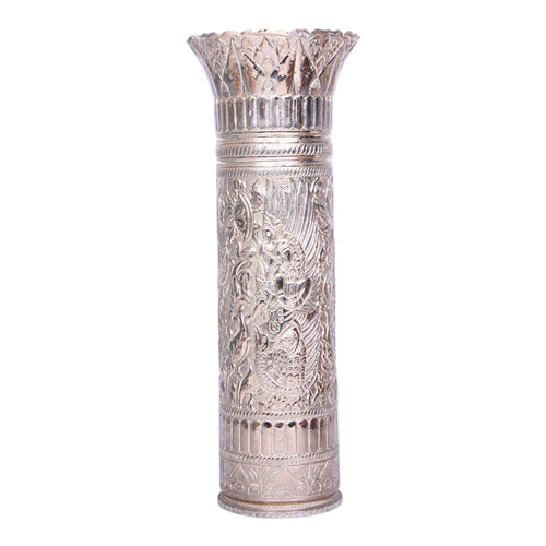 Messing Cilindervaas met Barong-figuur - Balinese Stijl
