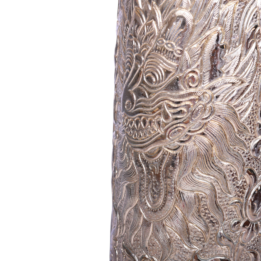Messing Cilindervaas met Barong-figuur - Balinese Stijl