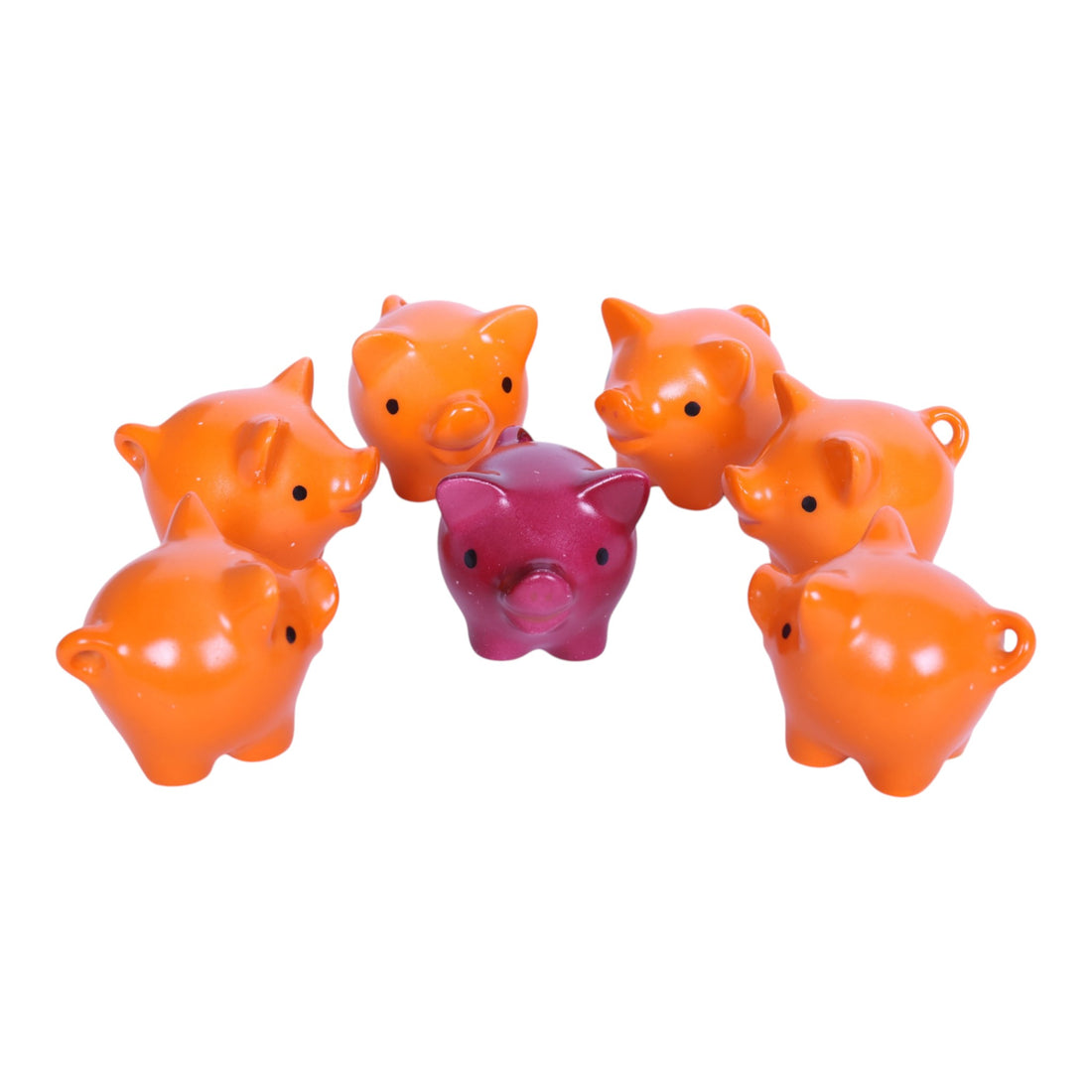 Geluksbiggetjes - Set van 7 Porseleinen Beeldjes