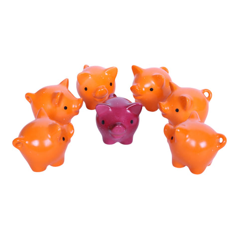Geluksbiggetjes - Set van 7 Porseleinen Beeldjes